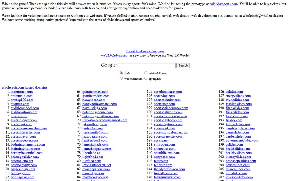 Peak-activity snapshot of whensthegame.com from Jun 27, 2006